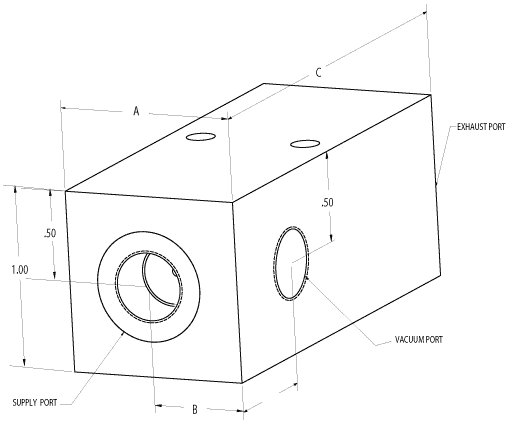venturi vacuum generator technical drawing